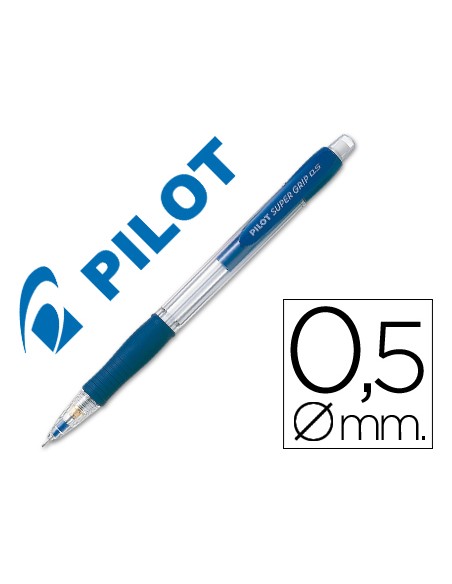 Portaminas pilot super grip azul 05 mm sujecion de caucho