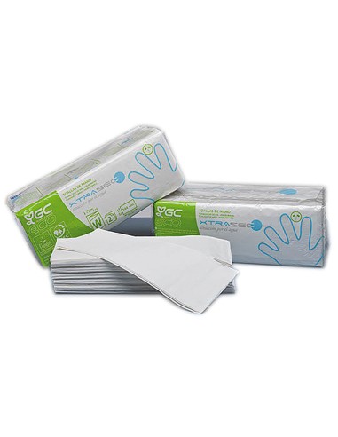 Toalla de papel mano engarzada ecologica 225x31 cm 2 capas paquete con 144 unidades