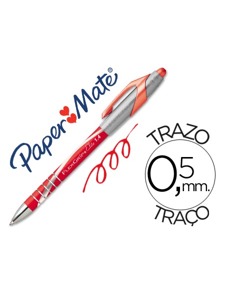 Boligrafo flexgrip elite retractil rojo