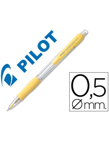 Portaminas pilot super grip amarillo 05 mm sujecion de caucho