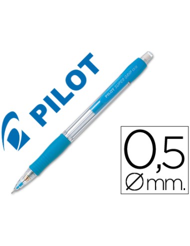 Portaminas pilot super grip celeste 05 mm sujecion de caucho