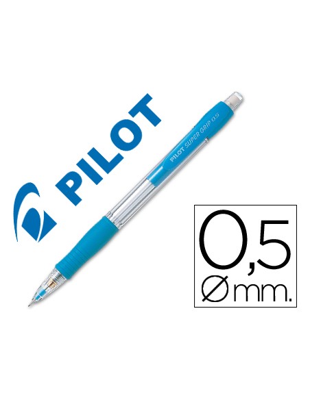 Portaminas pilot super grip celeste 05 mm sujecion de caucho