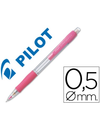 Portaminas pilot super grip rosa 05 mm sujecion de caucho
