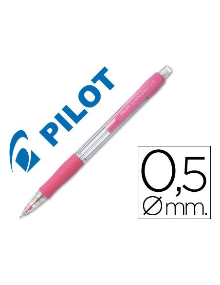 Portaminas pilot super grip rosa 05 mm sujecion de caucho