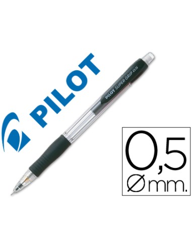Portaminas pilot super grip negro 05 mm sujecion de caucho