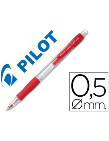 Portaminas pilot super grip rojo 05 mm sujecion de caucho