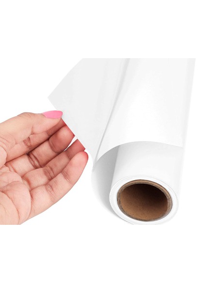 Rollo adhesivo liderpapel unicolor blanco brillo rollo de 045 x 20 mt