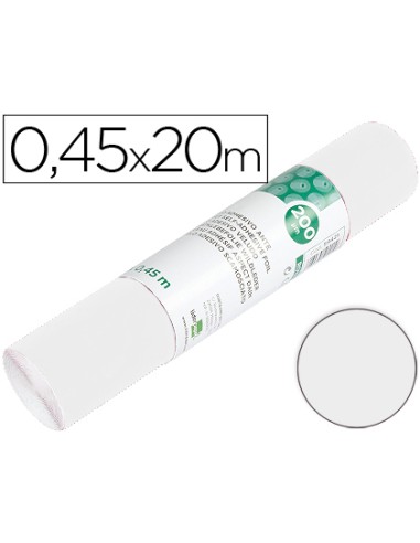 Rollo adhesivo liderpapel unicolor blanco brillo rollo de 045 x 20 mt