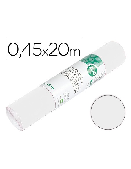 Rollo adhesivo liderpapel unicolor blanco brillo rollo de 045 x 20 mt