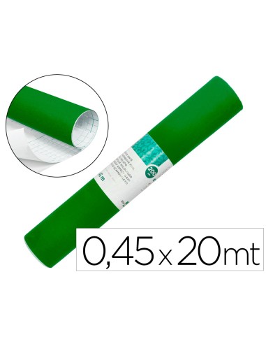 Rollo adhesivo liderpapel unicolor verde brillo rollo de 045 x 20 mt