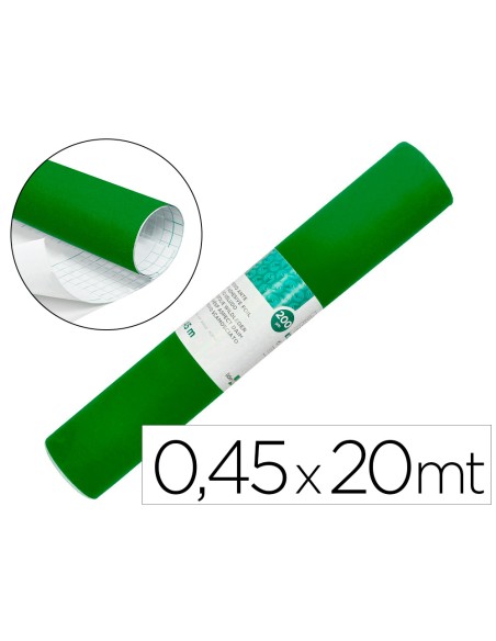 Rollo adhesivo liderpapel unicolor verde brillo rollo de 045 x 20 mt