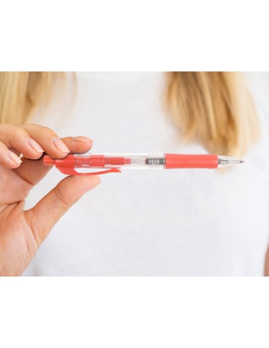 Boligrafo q connect retractil con sujecion de caucho tinta aceite 07 mm color rojo