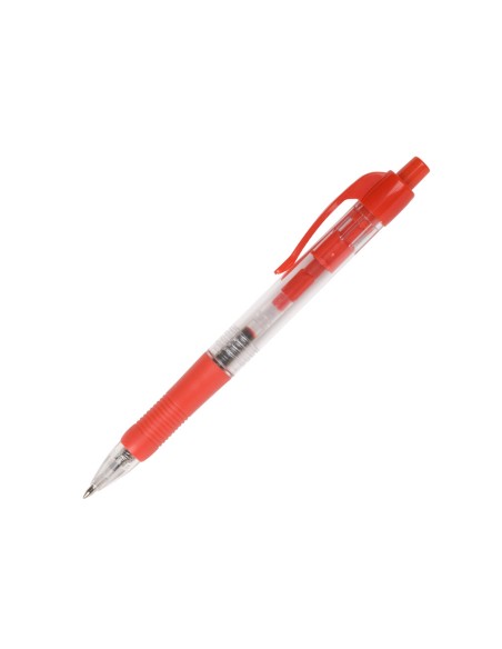 Boligrafo q connect retractil con sujecion de caucho tinta aceite 07 mm color rojo