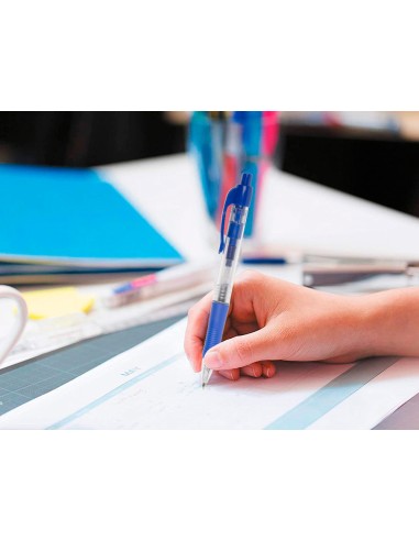 Boligrafo q connect retractil con sujecion de caucho tinta aceite 07 mm color azul