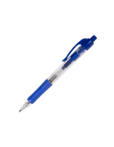 Boligrafo q connect retractil con sujecion de caucho tinta aceite 07 mm color azul