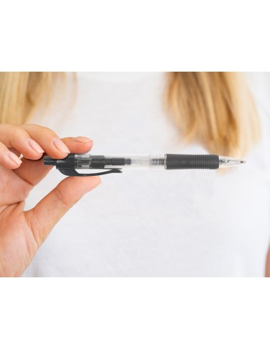 Boligrafo q connect retractil con sujecion de caucho tinta aceite 07 mm color negro