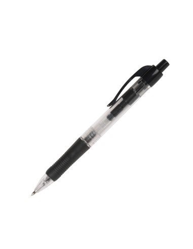 Boligrafo q connect retractil con sujecion de caucho tinta aceite 07 mm color negro