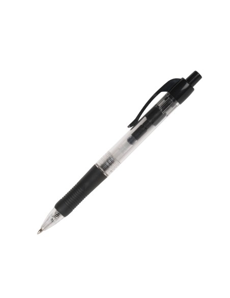 Boligrafo q connect retractil con sujecion de caucho tinta aceite 07 mm color negro