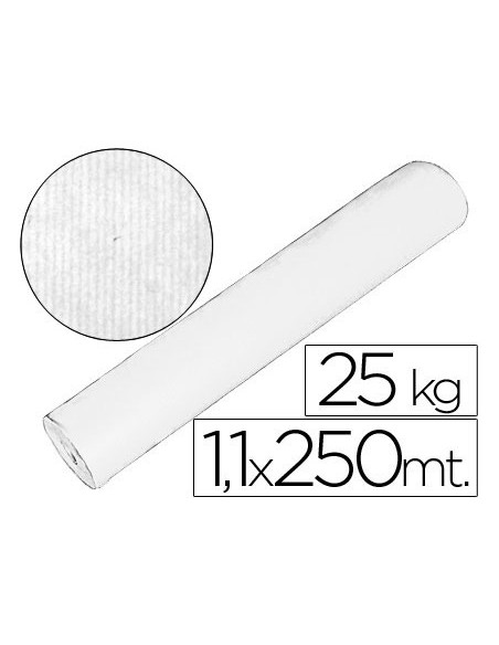 Papel kraft blanco bobina 20 kg 110 cm x 250 mt especial para embalaje