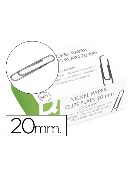 Clips niquelados q connect nº1 20 mm caja de 100 unidades