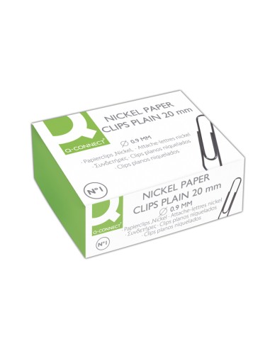 Clips niquelados q connect nº1 20 mm caja de 100 unidades