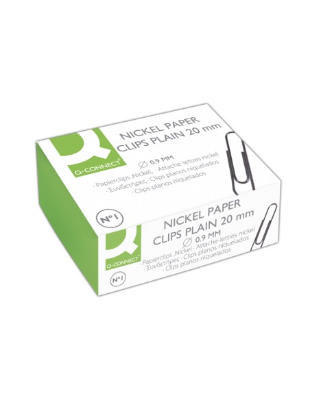 Clips niquelados q connect nº1 20 mm caja de 100 unidades