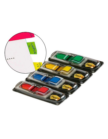 Banderitas separadoras flechas dispensador 4 colores clasicospost it index 684arr3 96 banderitas