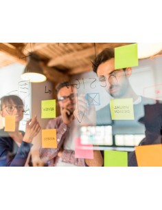 Bloc de notas adhesivas quita y pon q connect 38x51 mm neon pack de 3 unidades con 50 hojas por color