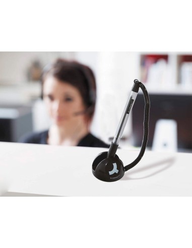 Boligrafo extensible q connect con cadena plastico y soporte adhesivo