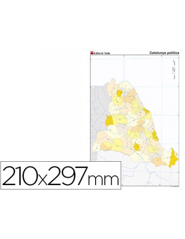 Mapa mudo color din a4 cataluna politico