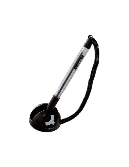 Boligrafo extensible q connect con cadena plastico y soporte adhesivo