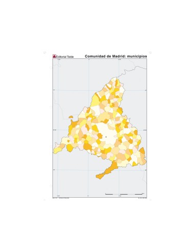 Mapa mudo color din a4 comunidad de madrid politico