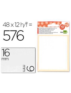 Etiquetas liderpapel sobre de 10 h 2 h obsequio 9x16 mm 48 unidades por hoja