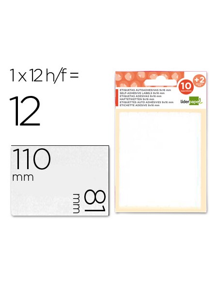 Etiquetas liderpapel sobre de 10 h 2 h obsequio 81x110 mm 1 unidad por hoja