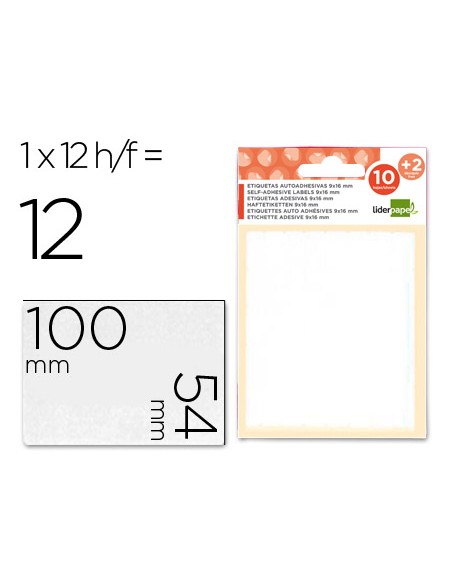 Etiquetas liderpapel sobre de 10 h 2 h obsequio 54x100 mm 1 unidades por hoja