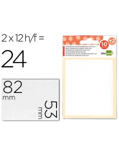 Etiquetas liderpapel sobre de 10 h 2 h obsequio 53x82 mm 2 unidades por hoja