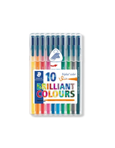 Rotulador staedtler triplus color 323 estuche de 10 unidades colores surtidos