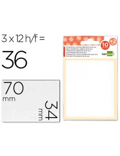 Etiquetas liderpapel sobre de 10 h 2 h obsequio 34x70 mm 3 unidades por hoja