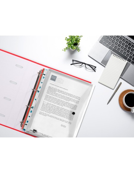 Carpeta liderpapel dossier broche 36664 polipropileno din a4 pack de 5 incolora transparente multitaladro