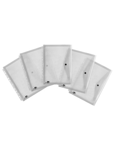 Carpeta liderpapel dossier broche 36664 polipropileno din a4 pack de 5 incolora transparente multitaladro