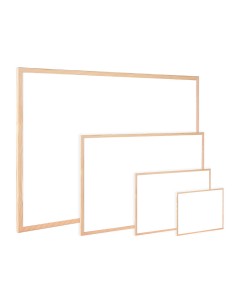 Pizarra blanca q connect laminada marco de madera 120x90 cm