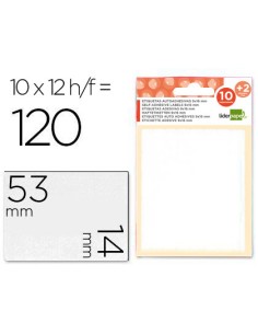 Etiquetas liderpapel sobre de 10 h 2 h obsequio 14x53 mm 10 unidades por hoja