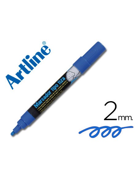 Rotulador artline pizarra verde negra epw 4 az color azul bolsa de 4 unidades