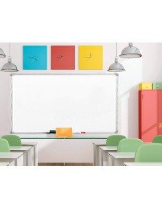 Pizarra blanca q connect laminada marco de aluminio 200x100 cm