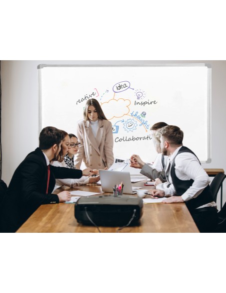 Pizarra blanca q connect laminada marco de aluminio 200x100 cm