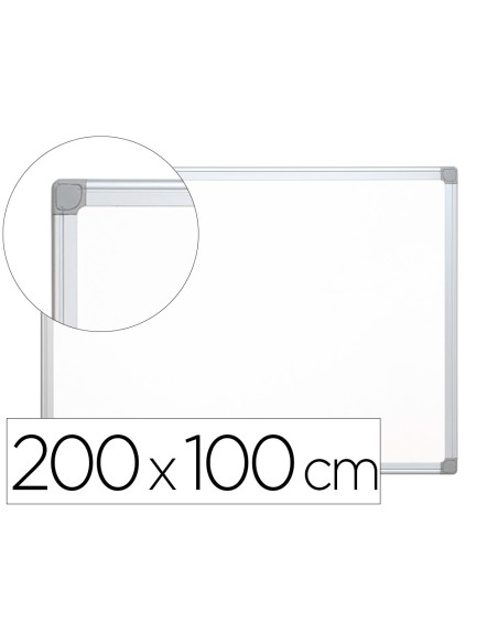 Pizarra blanca q connect laminada marco de aluminio 200x100 cm