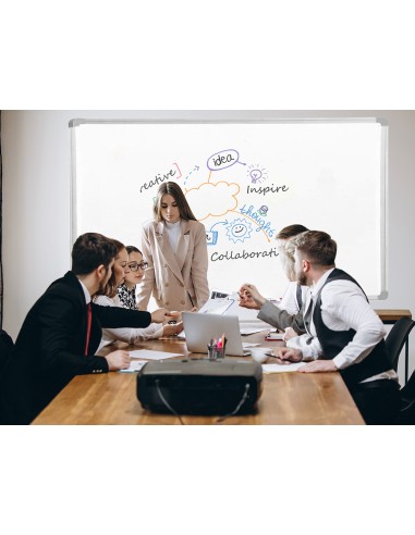 Pizarra blanca q connect lacada magnetica marco de aluminio 200x100 cm