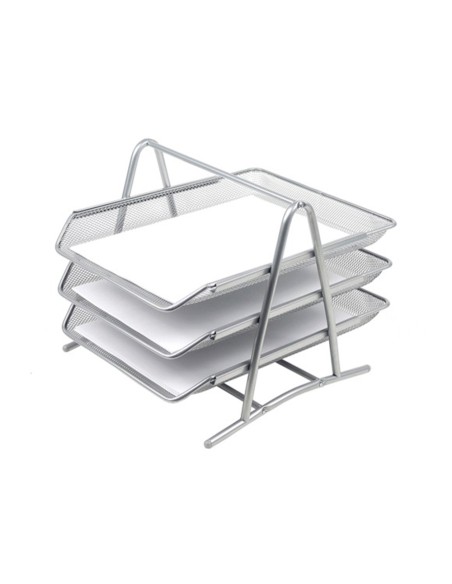 Bandeja sobremesa metalica q connect kf00822 rejilla plata 3 bandejas movibles 350x278x275 mm