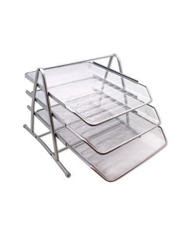 Bandeja sobremesa metalica q connect kf00822 rejilla plata 3 bandejas movibles 350x278x275 mm