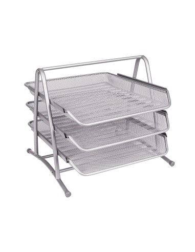 Bandeja sobremesa metalica q connect kf00822 rejilla plata 3 bandejas movibles 350x278x275 mm